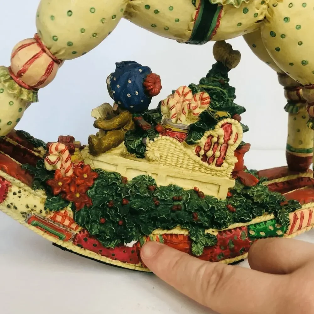 vintage musical rocking horse figurine christmas toy land 1992‎ works video